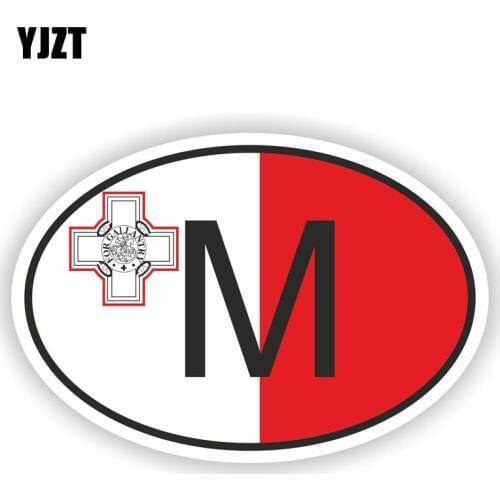 YJZT 14.9CM*9.9CM Accessories M MALTA Country Code Decal Car Helmet Bike Car Sticker 6-0942
