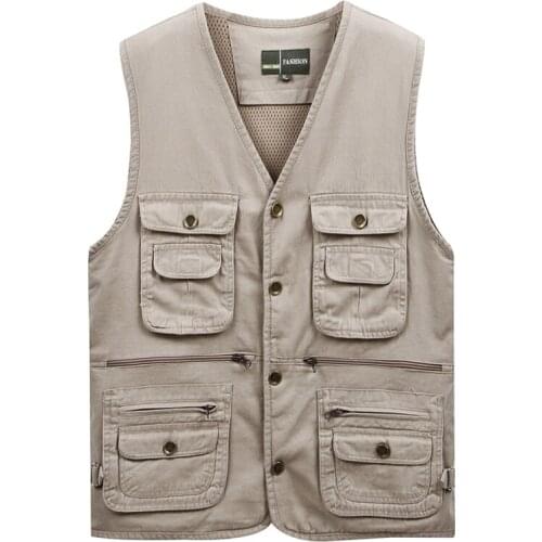 Fall Spring Mens Mesh Army Green Sleeveless 4XL Vest Coat , Casual Summer Pockets Male Men Journalist Photographer vests Coats