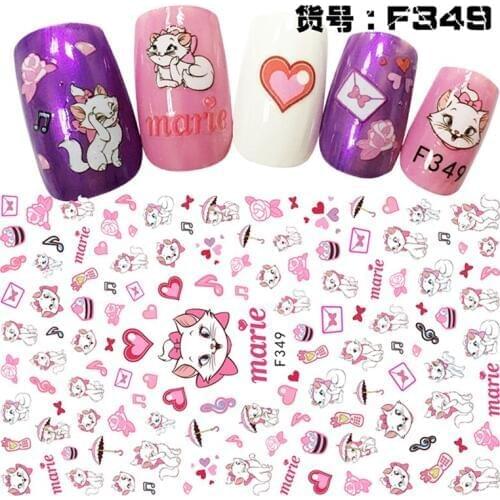 10 sheets cute design creative Thin adhesive decals Nail Art decorations Stickers acrylic beauty nail supplies tools F341-350