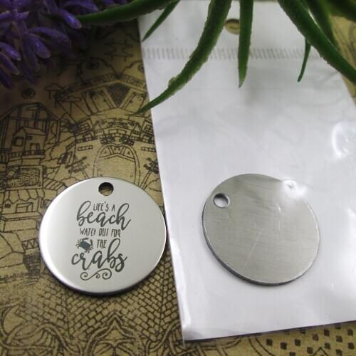10pcs--"LIFES A BEACH WATCH OUT FOR THE CRABS"stainless steel charms 5 styles for choosing DIY Charms for necklace bracelets