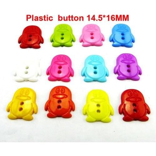 100PCS Penguin Animal Dyed Plastic Buttons Coat Boots Sewing Clothes Accessory P-214