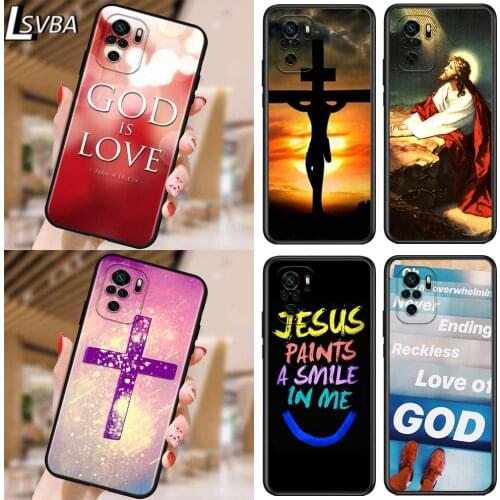 Christian Jesus Bible Verse for Xiaomi Redmi Note 10 10S 9 9T 9S 9Pro Max 8T 8Pro 8 7 6 5 Pro 5A 4X 4 Soft Black Phone Case