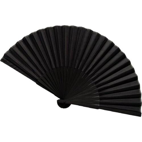 Chinese Dance Party Folding Fans Chinese Style Black Vintage Hand Fan Folding Fans Dance Wedding Party Favor Gift