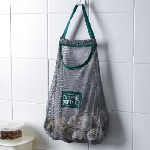 Kitchen Fruit And Vegetable Storage Net Bag Wall Hanging Household Portable Hand-held Hollow Ventilating Ginger Garl