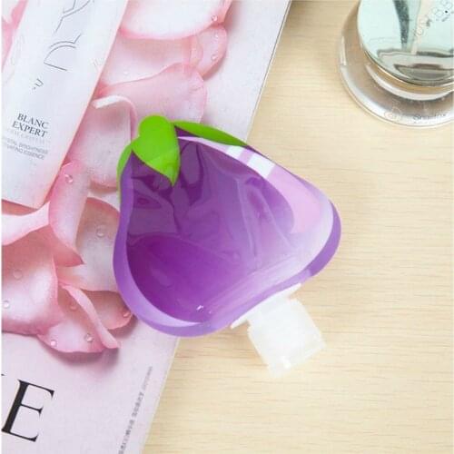 Mini Triangle Fruit Shape Storage Bag Lotion Cream Shampoo Dispenser Water Drop Printed Refillable Bottle Container Travel bsn