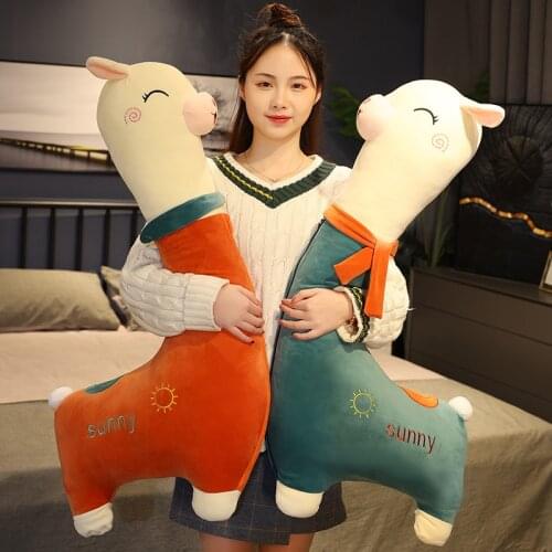 Hot Nice 1pc 70cm/100cm/130cm Soft Alpaca Plush Toy Japanese Alpaca Stuffed Cute Sheep Llama Animal Dolls Sleep Pillow Kids Gift