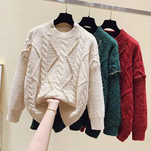 Twist Korean Style Fashion Pullovers For WomenS Ladies Autumn Winter 2021 Clothing Sweater Tops Blouse Female Coats