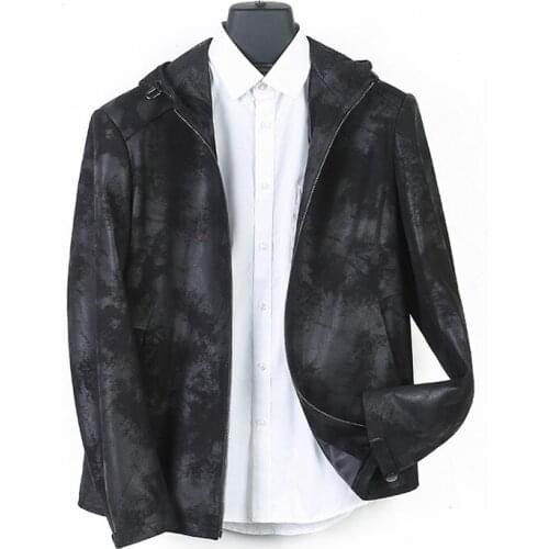 Real 200% Leather Coat Men Clothes Korean Natural Genuine Leather Jacket Men Hooded Mens Leather Jacket Jaqueta 7702