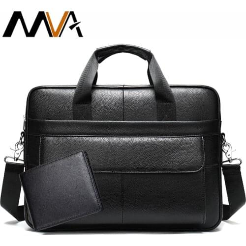 MVA Mens Genuine Leather Bags Messenger Bag Men Shoulder Crossbody Bags Business Men Briefcase Leather Laptop Handbags Male Bag