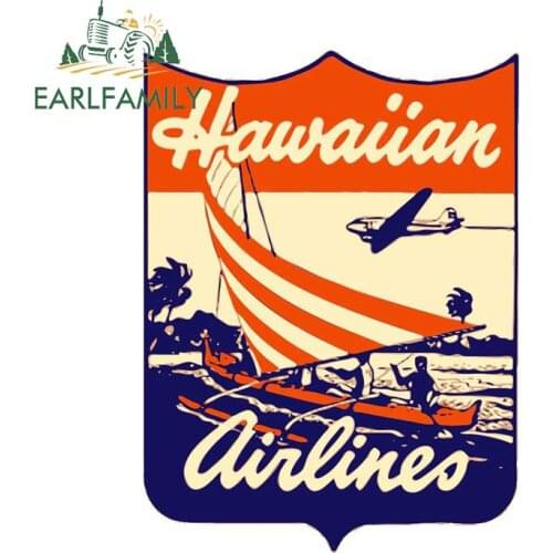 EARLFAMILY 13cm x 9.8cm For Retro Airline Occlusion Scratch Car Stickers Comical Decal Car Accessories Suitable For VAN RV