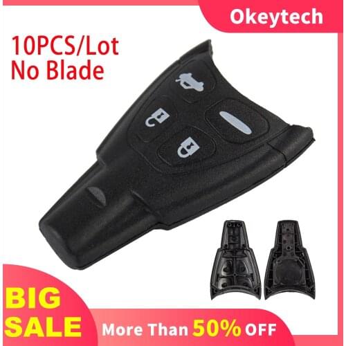 Okeytech 10PC/Lot Replacement Key Case For Car Key Shell For SAAB 93 95 9-3 9-5 WF 4 Buttons Keyless Entry Remote Key Shell Fob