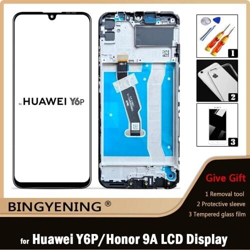 Original For Huawei Y6P 2020/Y6 Prime LCD Display Screen Touch Digitizer Assembly For Honor 9A /Enjoy 10e With Frame Replace