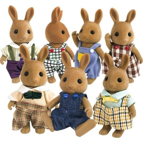 Dress Dollhouse Accessories 1:12 Forest Animal Family Clothes Fashion Daily Wear Casual Outfits Vest Shirt Skirt Pants for Doll