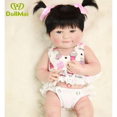 Full Silicone Vinyl Reborn Baby Doll Realistic newborn bebe Dolls 14 Inch 35 cm Lifelike Princess Kids toys gift