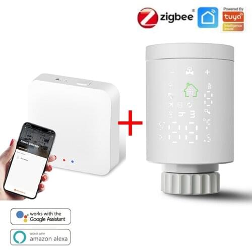 2021 NEW ZigBee Thermostat Tuya Radiator Actuator Valve Smart Programmable TRV Temperature Controller Alexa Voice Control