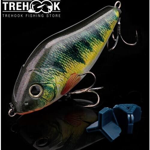 TREHOOK 8cm 24g Killer for Pike Sinking Wobblers Fishing Lure Rattling Jerkbait Hard Artificial Bait with Quality Hooks Pesca