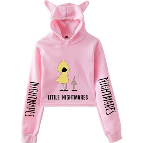 2021 Little Nightmares Cat Cropped Hoodies Sweatshirts Women And Girls Pullovers Long Sleeves Hip Hop Streetwear Clothes
