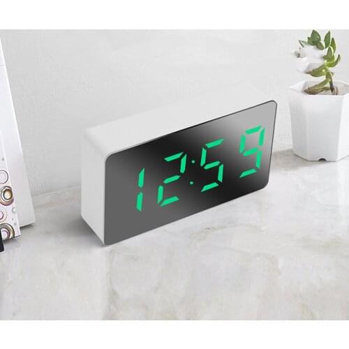 Mirror Alarm Clock Home Furnishings Electronic Watch Desk Digital Bedroom Decoration Table And Accessory Smart Hour Led