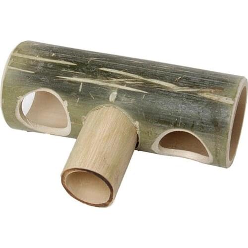 1 Pcs Small Animal Hamster Tube Toy Natural Bamboo Pet Hamsters Ferrets Cage Hideaway Tubes Toy Hamster Play Tunnel Accessories