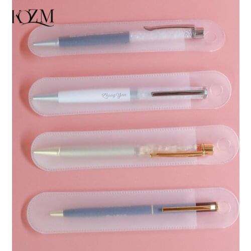 1Pcs Creative Plastic Transparent Pen Case Fountain Pen Bag Single Pen Holder Pencil Case Perfect School and Office Supplies