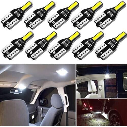 10Pcs W5W T10 LED Canbus Light Bulbs for renault duster ford kia sportage 3 mitsubishi lancer 10 renault logan bmw x5 e53