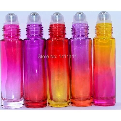 1000pcs/lot Wholesale Price colorful 10ml 1/3oz THICK Roll On Glass Perfume Bottle Fragrances Essential Oil bottle Roller Ball