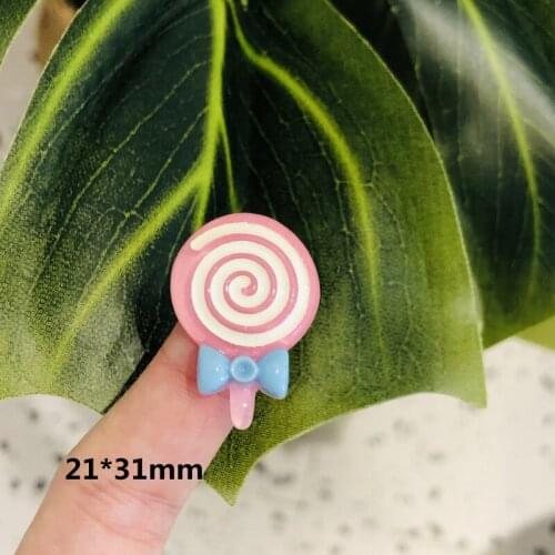 20Pcs/lot Lollipop Flatback Planar Resin DIY Crafts Supplies Arts Phone Shell Decor Material Hair Accessories Scrapbooking