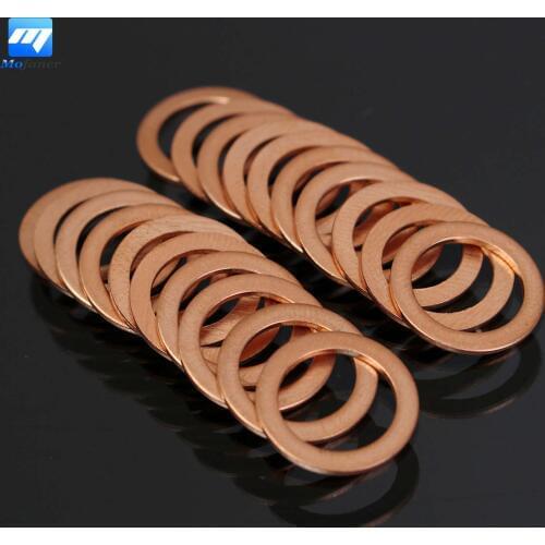 20pcs M10 10mm Motorcycle Braided Clutch Brake Hose Banjo Seal Copper Crush Washer