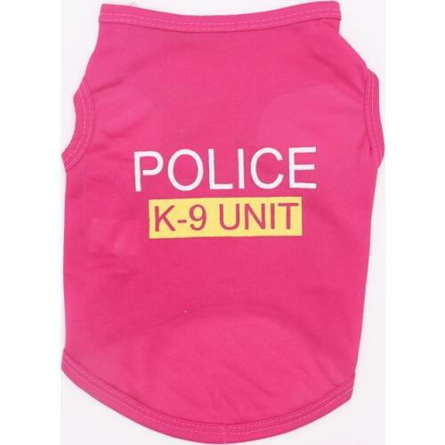 2018 Classical Style Fashion Dog Clothes Pet Shirts For Dogs Cat Dog Clothing Summer Vest Police Summer T-shirts For Dogs XS-L