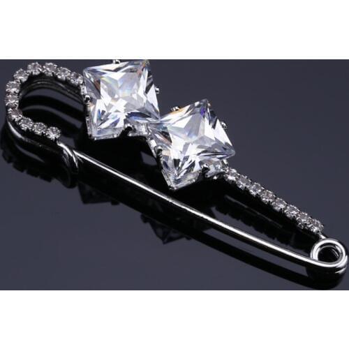 3pcs silver metallic collocation rhinestone imitation pearl brooch pin dress gift ornament