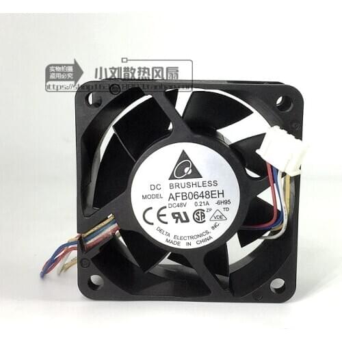 Delta Electronics AFB0648EH 6H95 DC 48V 0.21A 60x60x25mm 4-Wire Server Cooler Fan