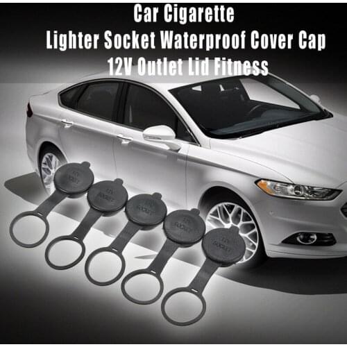 5pcs Car Cigarette Lighter Socket Waterproof Cover Caps 12V Outlet Lid Fitness Secret Stash Interior Parts Car Accessories