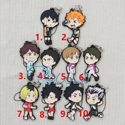 1pcs Anime Keychain Haikyuu! Karasuno High School Volleyball Club Hinata Shyouyou Pendant Keychain kulcstartoPortachiavi Keyring