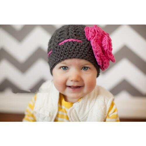 Free shipping, Very beautiful big flower hat crochet baby hat , crochet kids hat, newborn hat with flower 100% cotton NB-6years