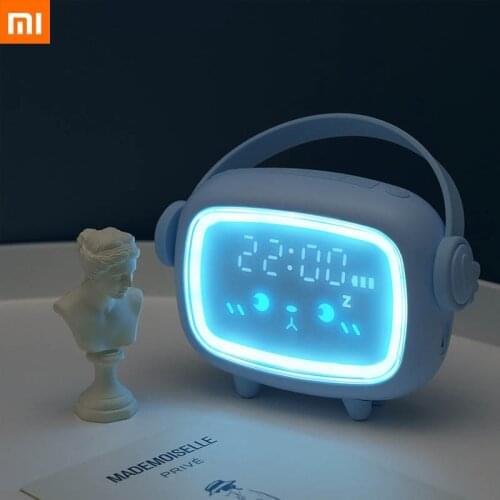 Xiaomi Youpin LED Digital Alarm Clock Nightlight Childrens Bedroom Bedside Smart Clock Voice Control Rechargeable Battery