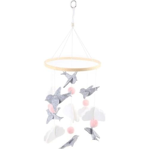 Baby Crib Felt Ball Musical Mobile Rattle Infant Cot Wind Chime Bed Bell Toys Kids Room Hanging Decoration