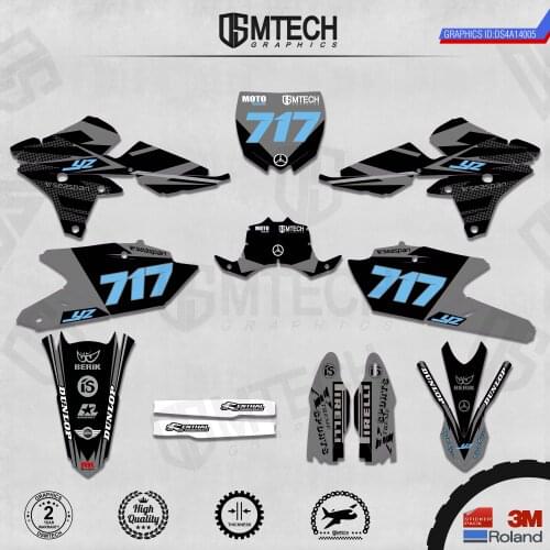 DSMTECH Customized Team Graphics Backgrounds Decals 3M Custom Stickers For 14-18 YZ250F 15-19 YZ250FX WRF250 14-17 YZ450F 005