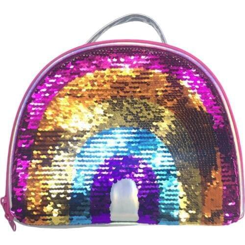 Reversible Sequin Lunch Bag Reflective Picnic Bag Portable Insulation Bag Food Storage Bag Picnic Lunch Box Container For Kids