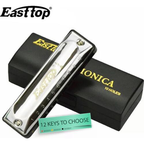 EASTTOP T002 Diatonic Harmonica10-Hole Armonica Blues Mouth Ogan Musical Instrument Blues Harp (12 Keys To Choose)