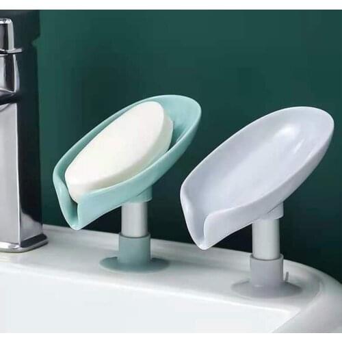 Leaf Shape Soap Box Drain Soap Holder Box Bathroom Shower Soap Holder sponge Storage Plate Tray Bathroom Supplies Bathroom Gadge