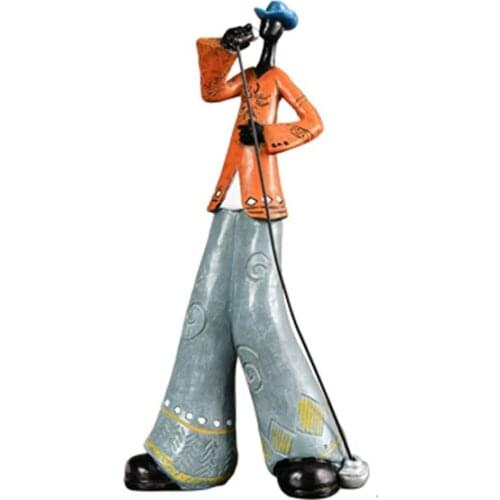 Creative Rock Band Figurines Resin Retro Musical Instrument Musician Statue Home Decoration Saxophone Guitar Singer ZM909