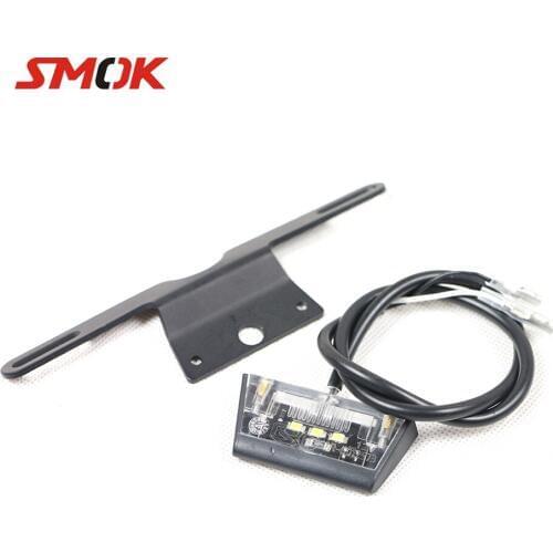 SMOK Motorcycle License Plate Holder Bracket LED Light For Hayabusa GSX1300R BMW R1200RT Yamaha FZ8 R1 2015 Suzuki GSXR 750