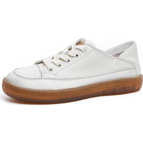 Summer Breathable Womens Canvas Shoes Cow Leather Womens Sneakers White Leisure Flat Women Running Shoes Chaussures Femme