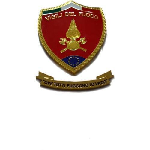 Custom metal badge with epoxy coating