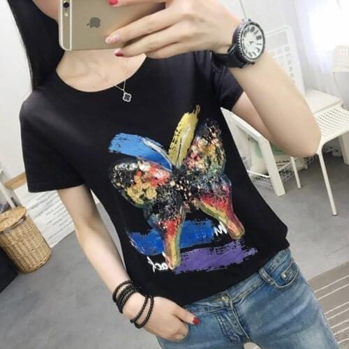 Kawaii Korean Tops For Women T Shirt Short Sleeve 2020 Summer Tops Cotton Female T-Shirt Casual Tee Shirt Femme Women Clothes