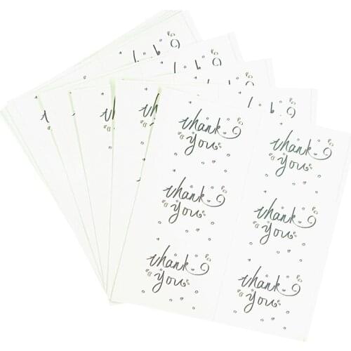 60Pcs/lot Thank You Craft Paper Seal Sticker white Rectangle DIY Gifts Sealing Stickers Posted Baking Decoration Label