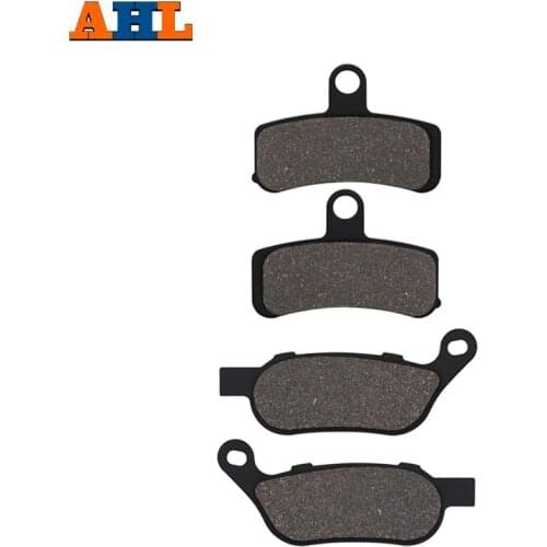 AHL Motorcycle Front and Rear Brake Pads For Harley Night Train FXSTB Rocker FXCW FXCWC Breakout FXSB Blackline FXS