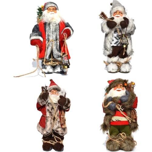 Christmas Decorations for Santa Claus Standing Dolls Christmas Figurine Festive Decoration Ornaments Window Design