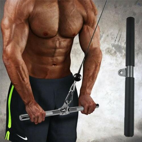 Fitness Pulley Cable Gym Home DIY Machine Attachments Biceps Triceps Back Blaster T-bar Pull Down Bar Building Weights Workout