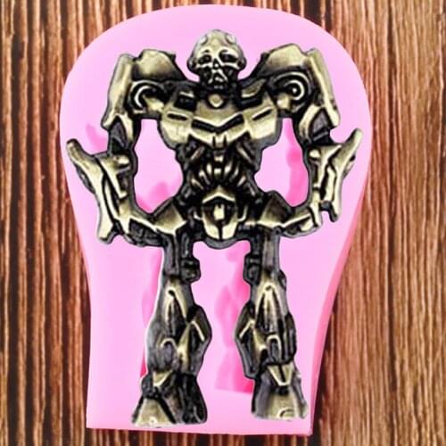 Robot Silicone Molds Fondant Mould DIY Baby Birthday Cake Decorating Tools Candy Clay Chocolate Mold Kitchen Baking Moulds